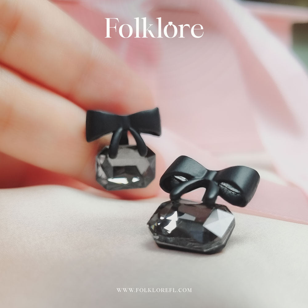 BLACK BOW EARRINGS