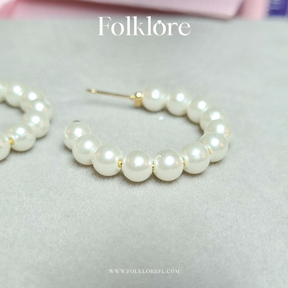 PEARL HOOP EARRINGS