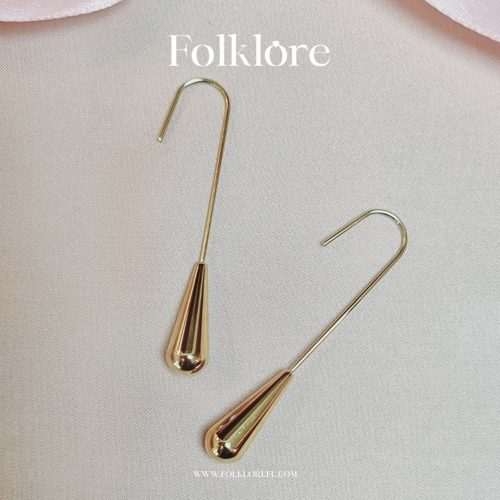 WATERPROOF METAL TEARDROP DANGLE EARRINGS