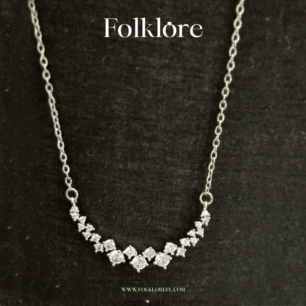 STAINLESS STEEL CRYSTAL NECKLACE – SMALL, SLIM