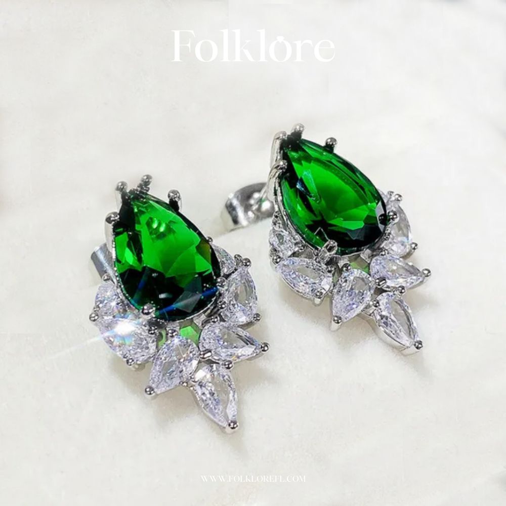 EMERALD CUBIC-ZIRCONIA STUDS