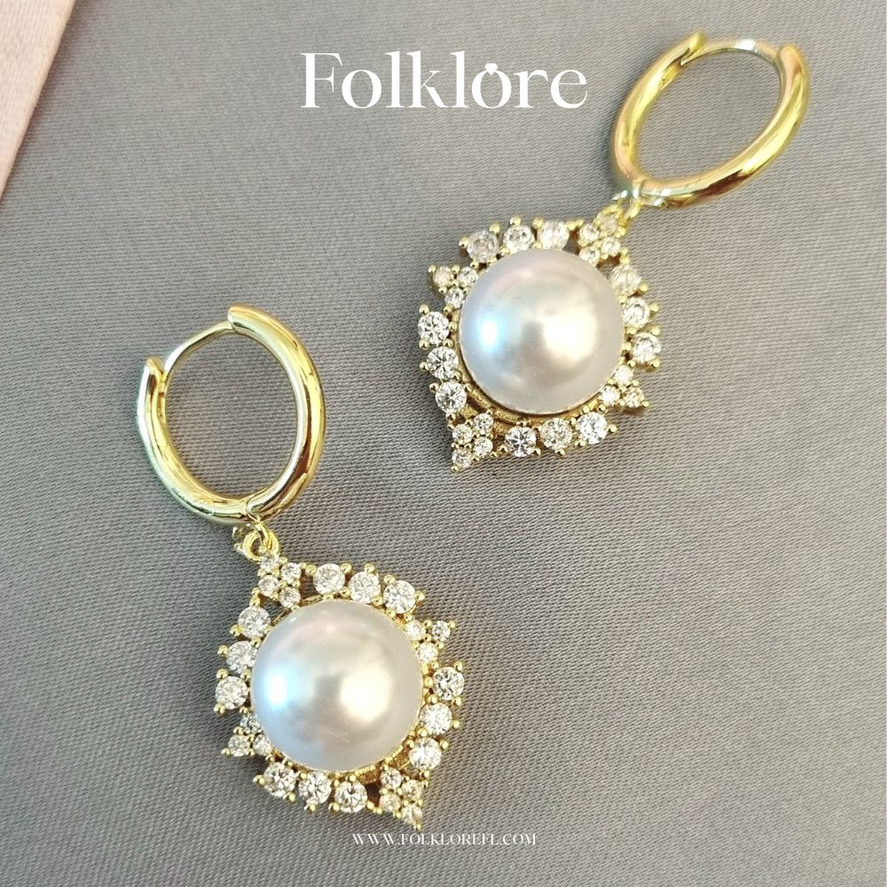 PEARL-ZIRCONIA DANGLER EARRINGS