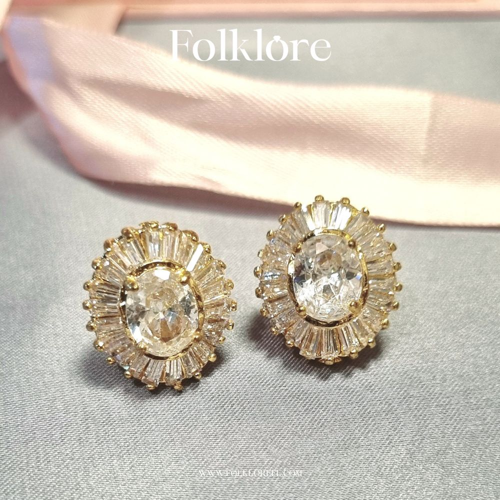CUBIC-ZIRCONIA STUD EARRINGS