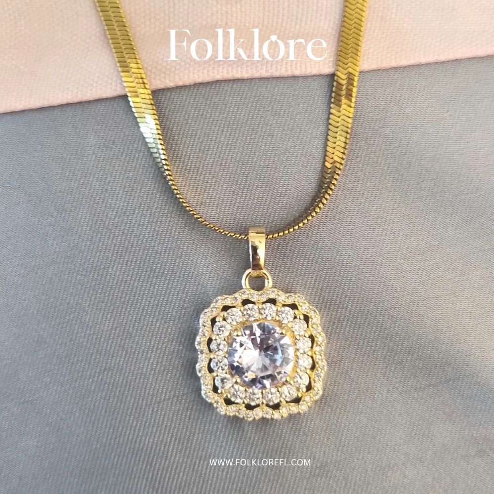 CUBIC-ZIRCONIA PENDANT STAINLESS STEEL