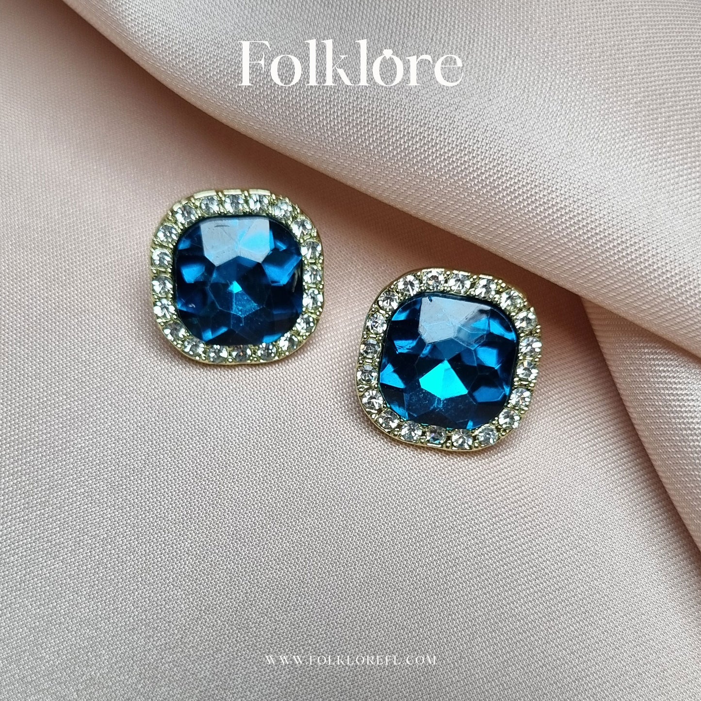 BLUE ZIRCONIA EAR STUDS