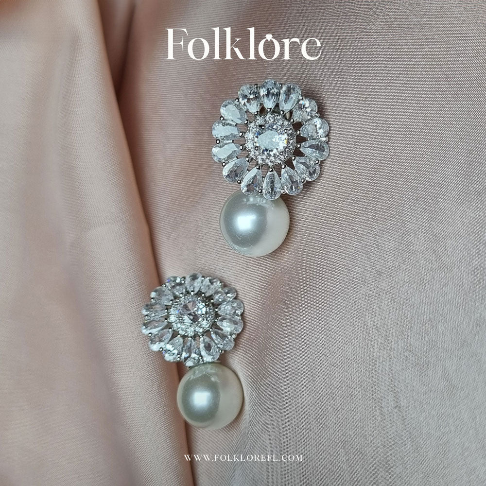 ZIRCONIA PEARL EARRINGS