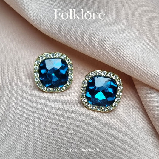 BLUE ZIRCONIA EAR STUDS