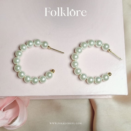 PEARL HOOP EARRINGS