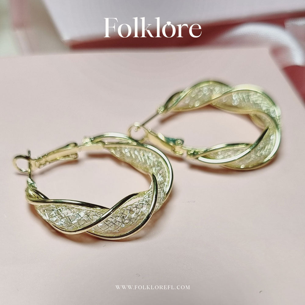 GOLD TWISTED HOOP EARRINGS