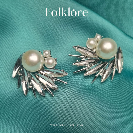 CRYSTAL PEARL STUDS