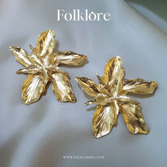 METAL FLOWER EARRINGS