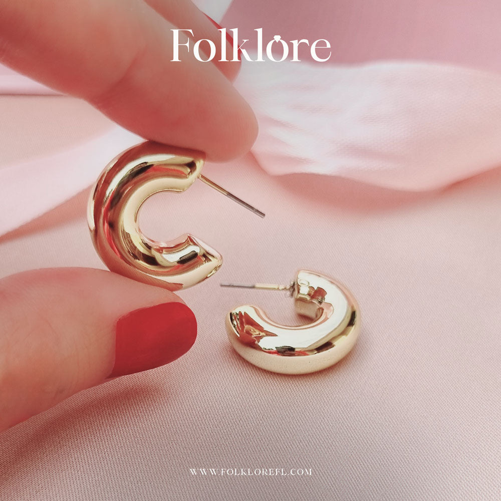 GOLD CHUNKY HOOPS SMALL