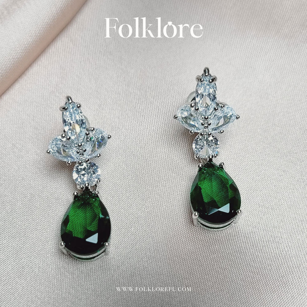 TEARDROP EMERALD EARRINGS