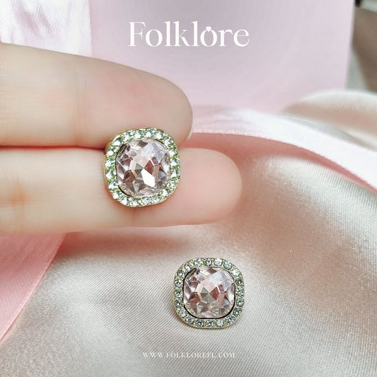PINK CUBIC-ZIRCONIA EAR STUDS