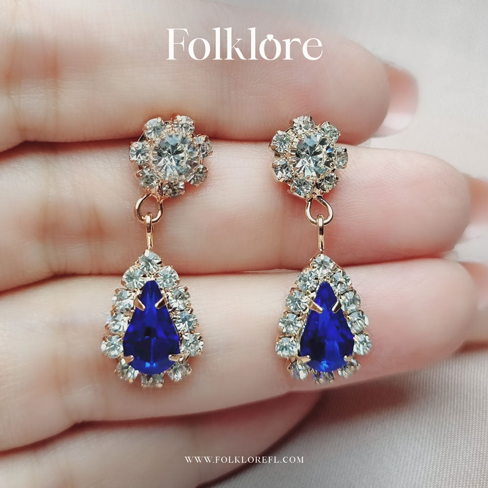 RHINESTONE ZIRCONIA TEARDROP NECKLACE SET