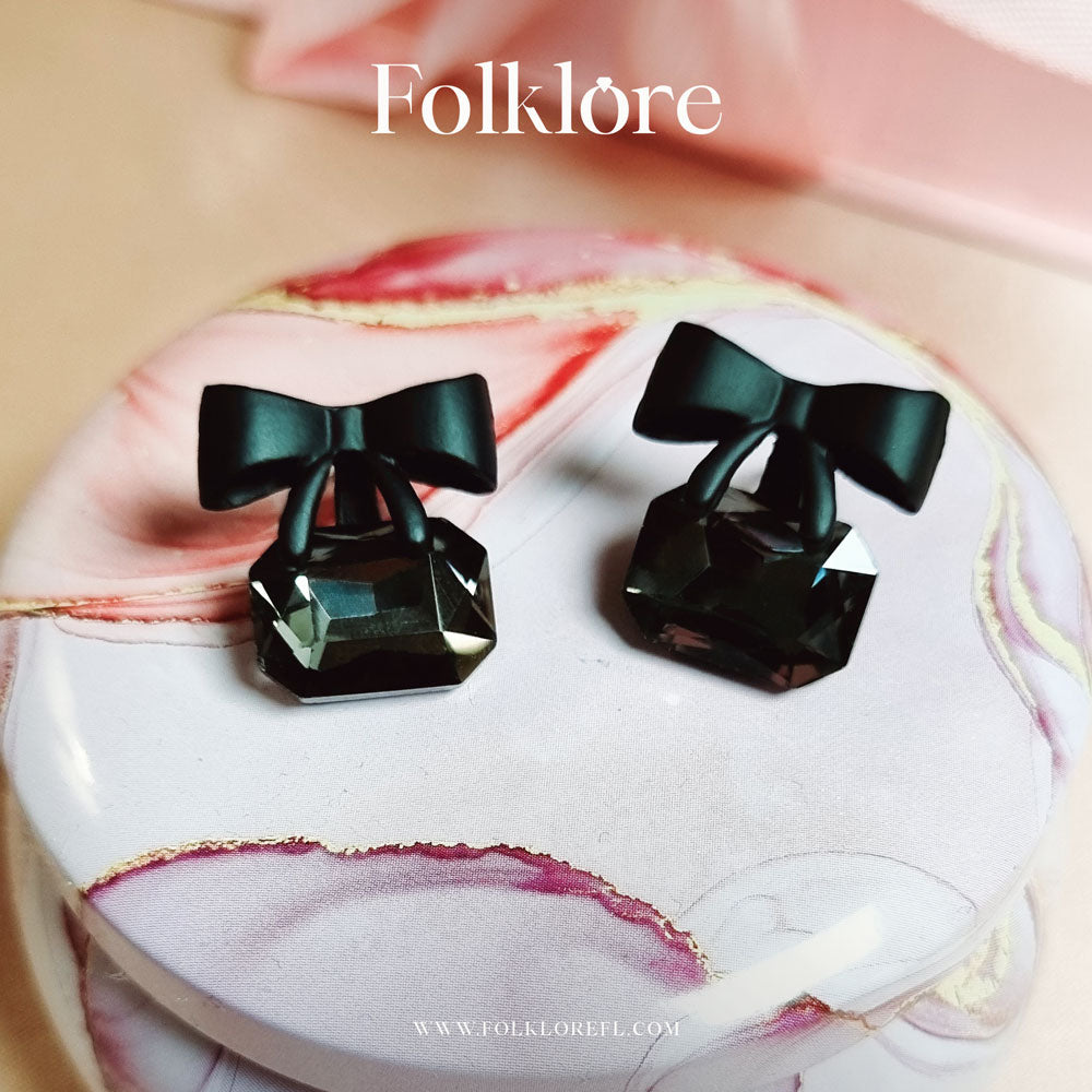 BLACK BOW EARRINGS