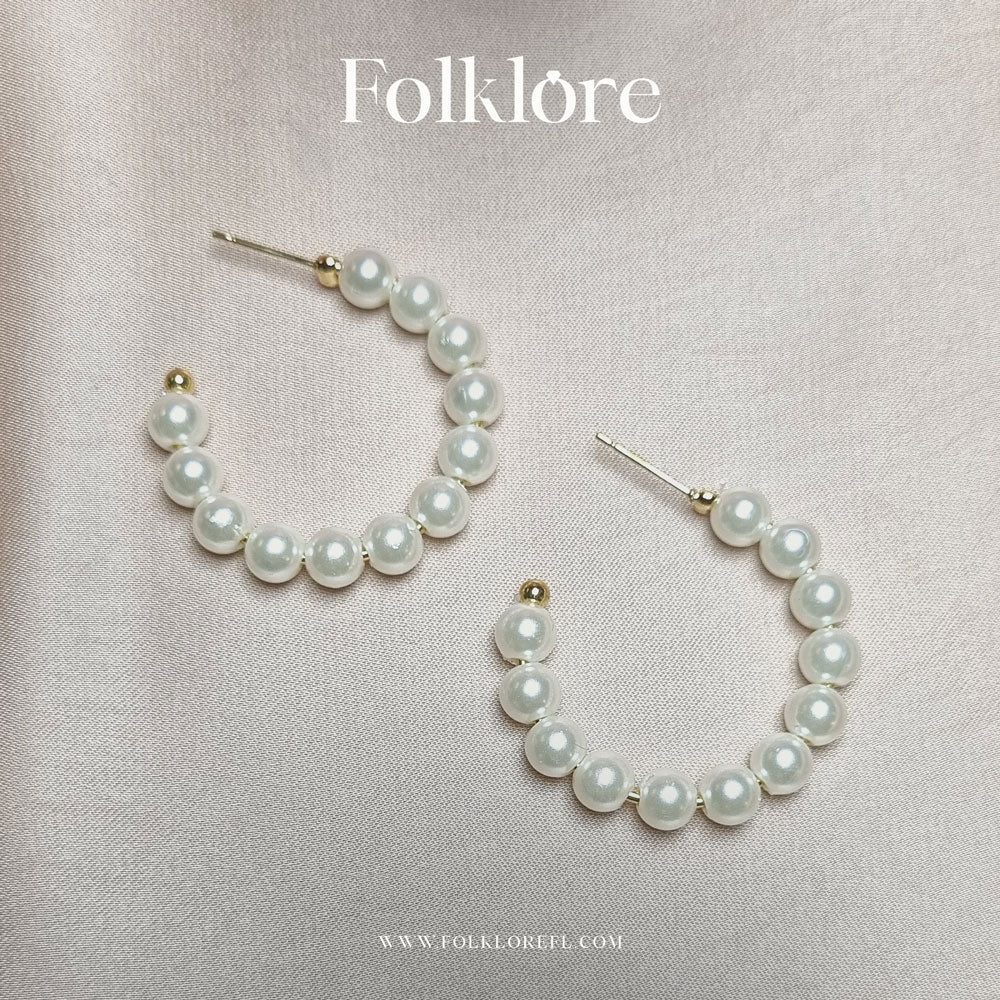PEARL HOOP EARRINGS