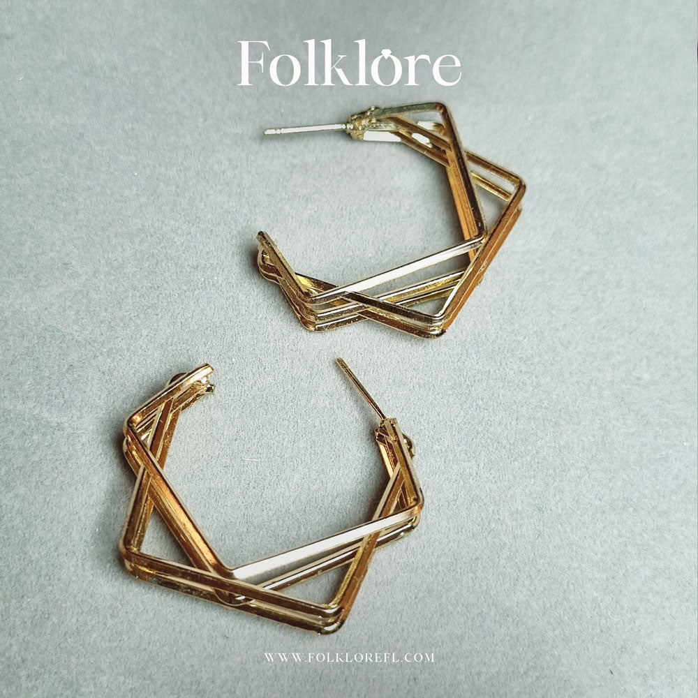 METAL CLUSTER SQUARE HOOPS