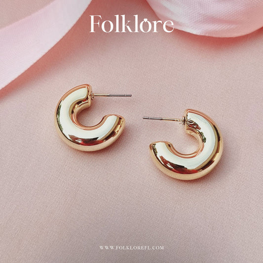 GOLD CHUNKY HOOPS SMALL