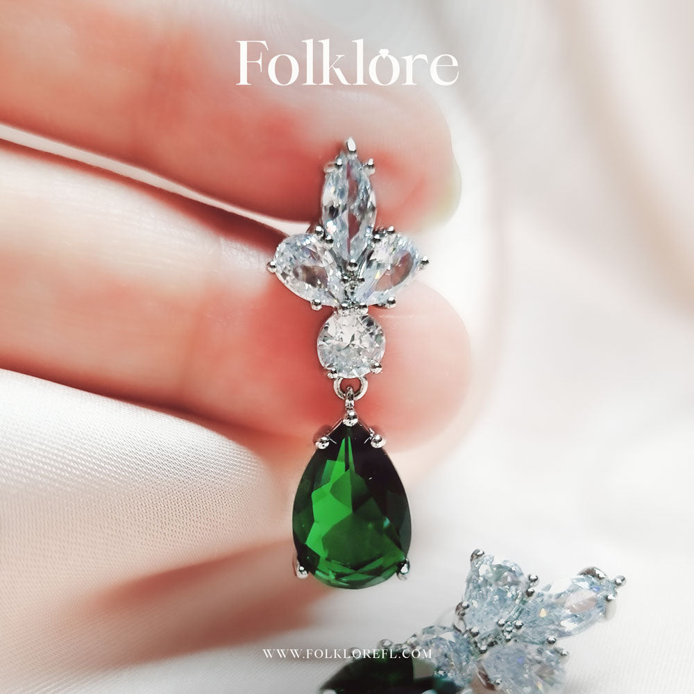 TEARDROP EMERALD EARRINGS
