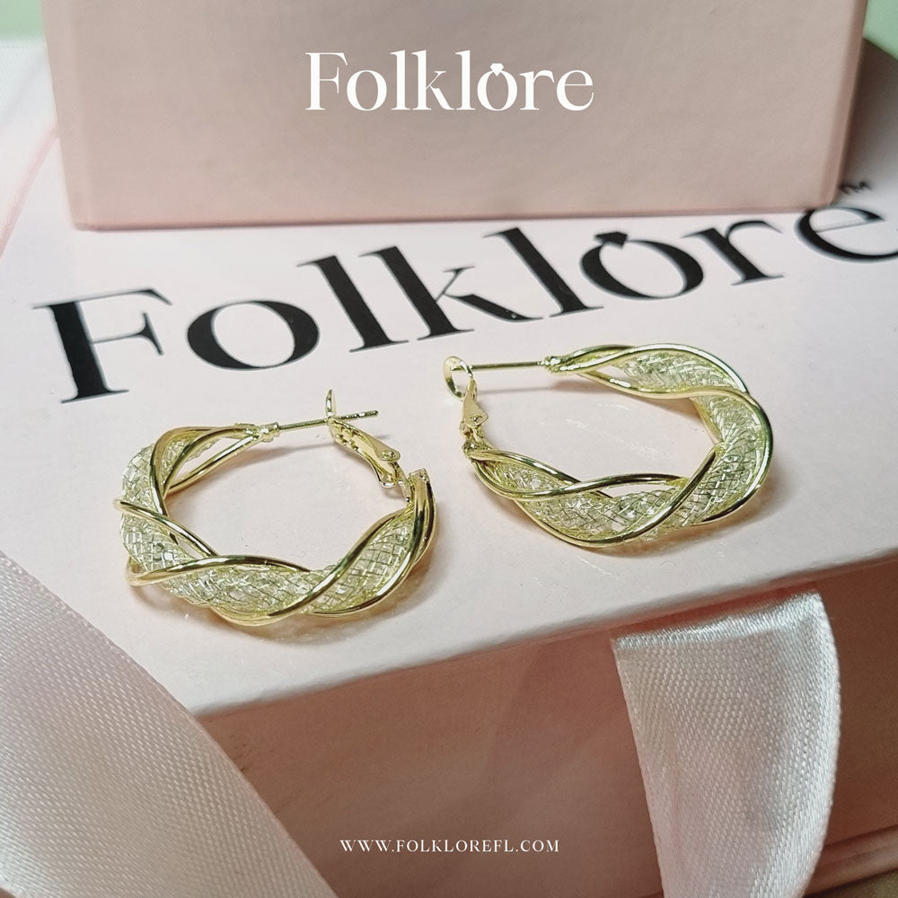 GOLD TWISTED HOOP EARRINGS