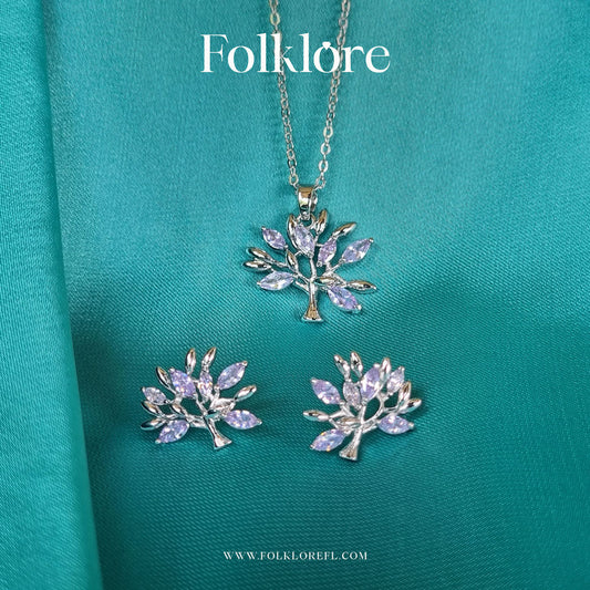 ZIRCONIA TREE NECKLACE SET
