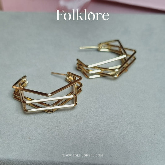 METAL CLUSTER SQUARE HOOPS