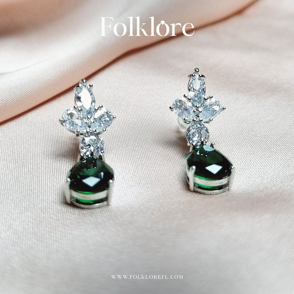 TEARDROP EMERALD EARRINGS