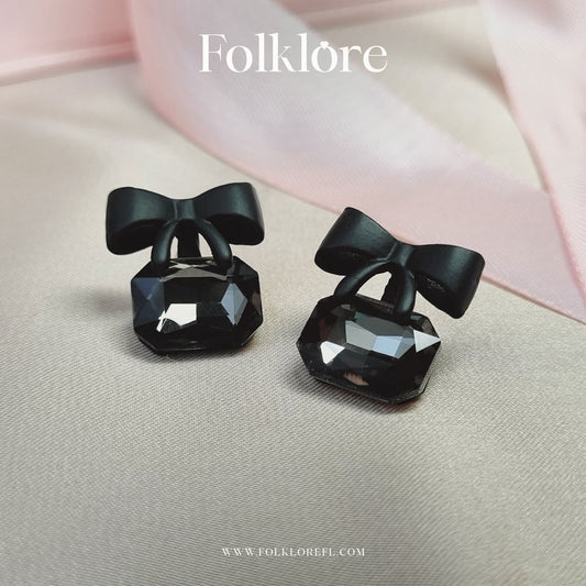 BLACK BOW EARRINGS