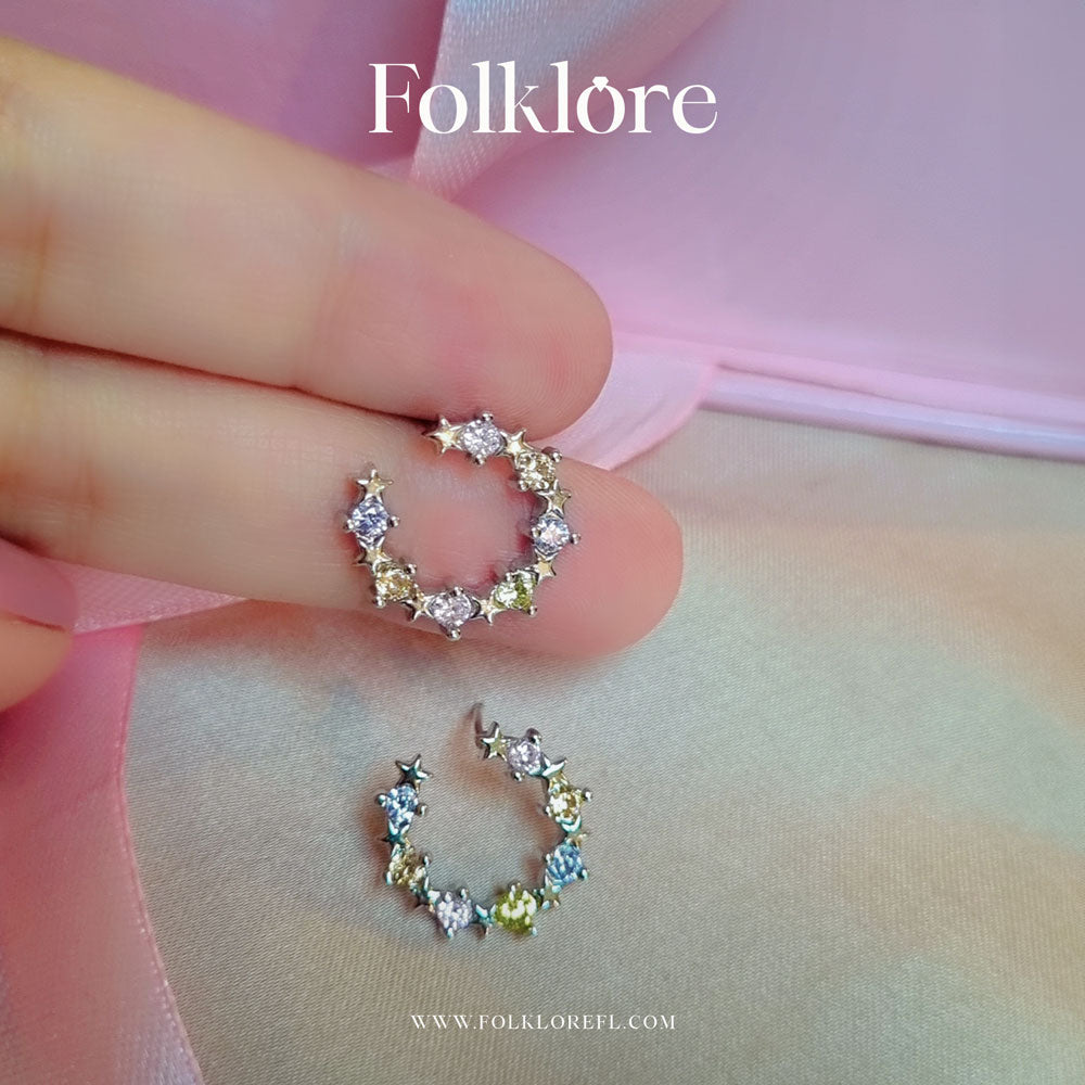 ZIRCONIA MULTICOLOR NECKLACE AND EARRINGS SET