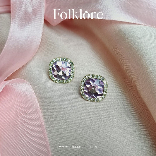 PURPLE CUBIC-ZIRCONIA EAR STUDS