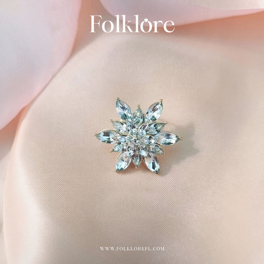 KOREAN SNOWFLAKE DIAMOND STUD EARRINGS