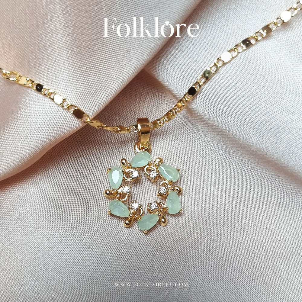 FLORAL ZIRCONIA NECKLACE SET