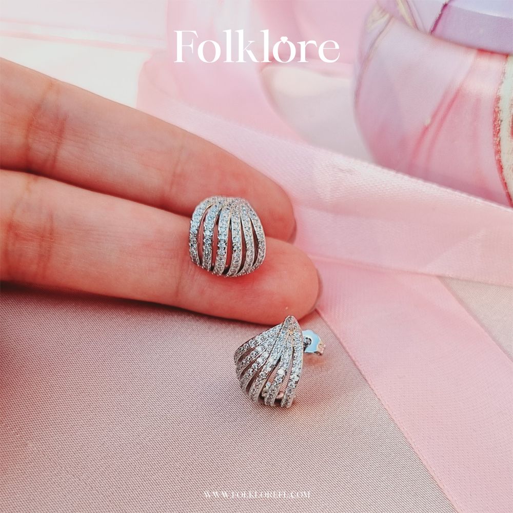 SILVER ZIRCONIA HUGGIE EARRINGS