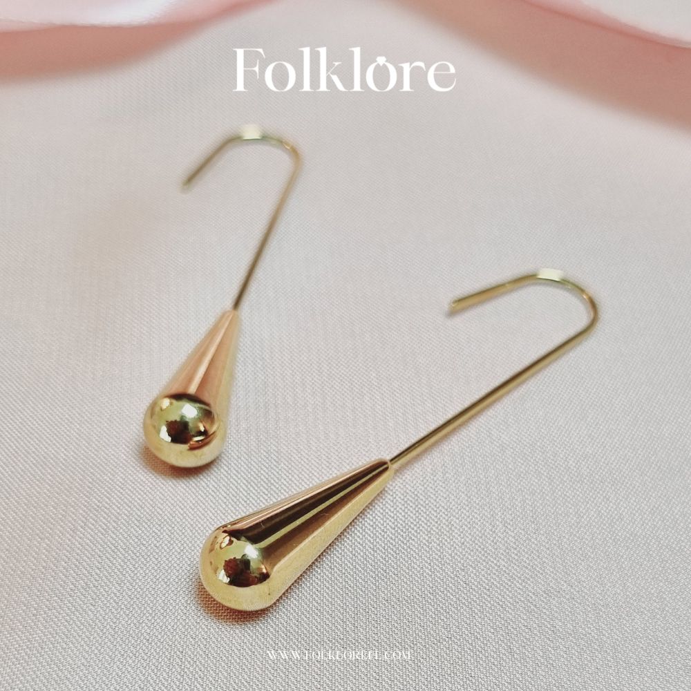 WATERPROOF METAL TEARDROP DANGLE EARRINGS