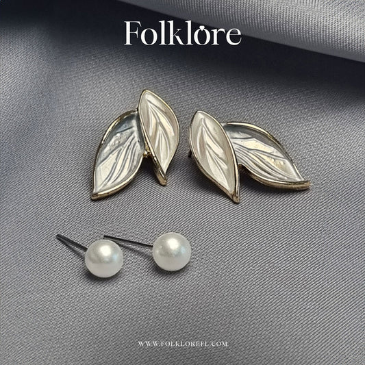 METAL LEAF EAR STUDS