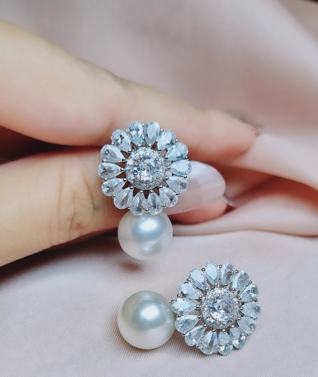 ZIRCONIA PEARL EARRINGS