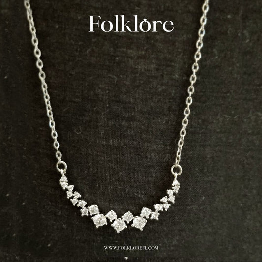 STAINLESS STEEL CRYSTAL NECKLACE – SMALL, SLIM