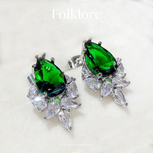 EMERALD CUBIC-ZIRCONIA STUDS