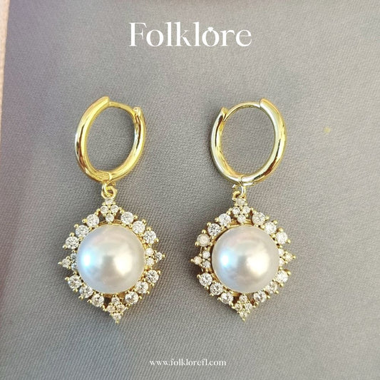 PEARL-ZIRCONIA DANGLER EARRINGS