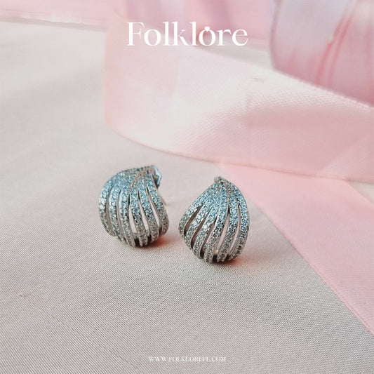 SILVER ZIRCONIA HUGGIE EARRINGS
