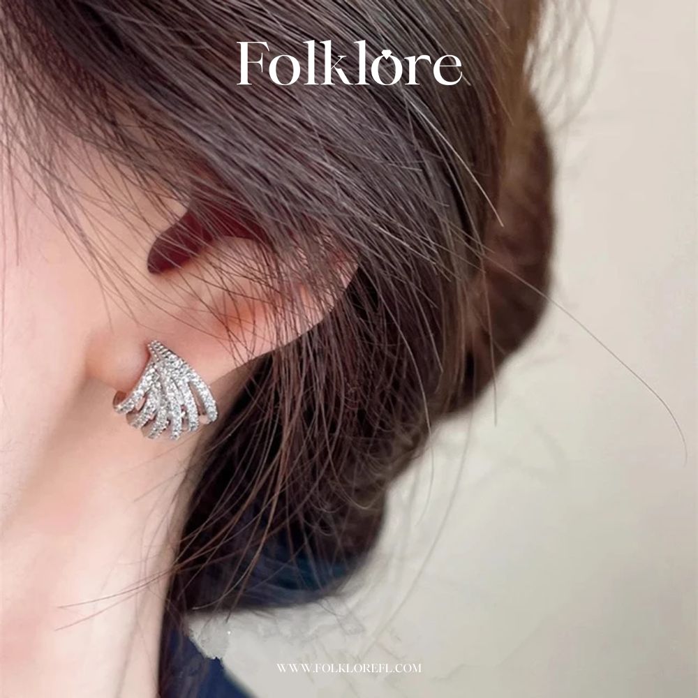 SILVER ZIRCONIA HUGGIE EARRINGS