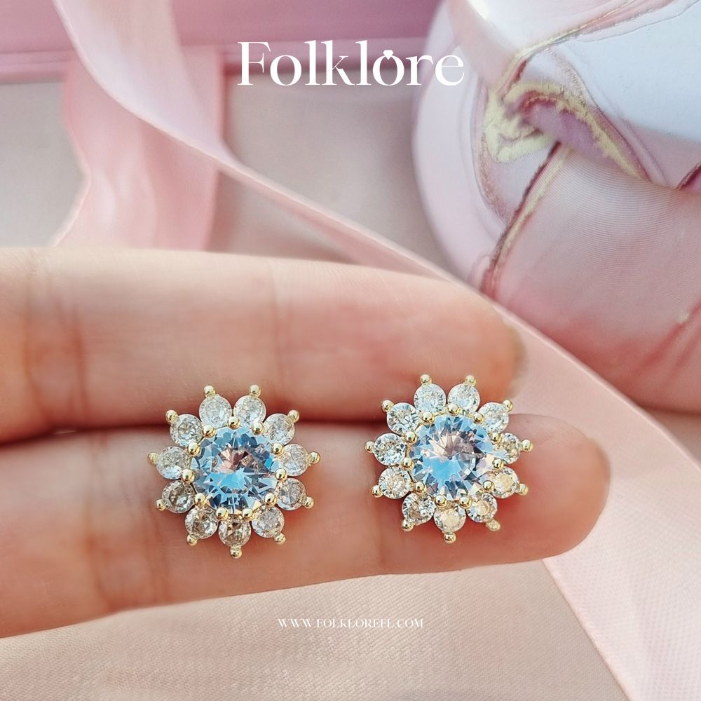 SUNFLOWER CUBIC-ZIRCONIA STUDS