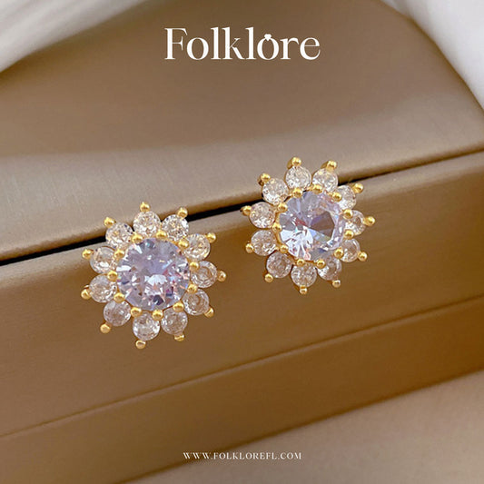 SUNFLOWER CUBIC-ZIRCONIA STUDS
