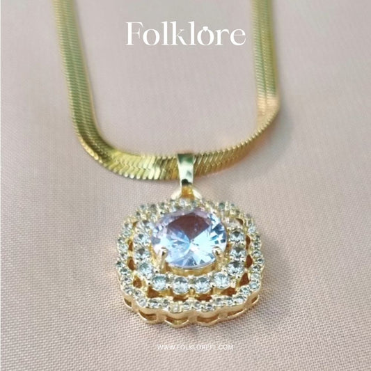 CUBIC-ZIRCONIA PENDANT STAINLESS STEEL