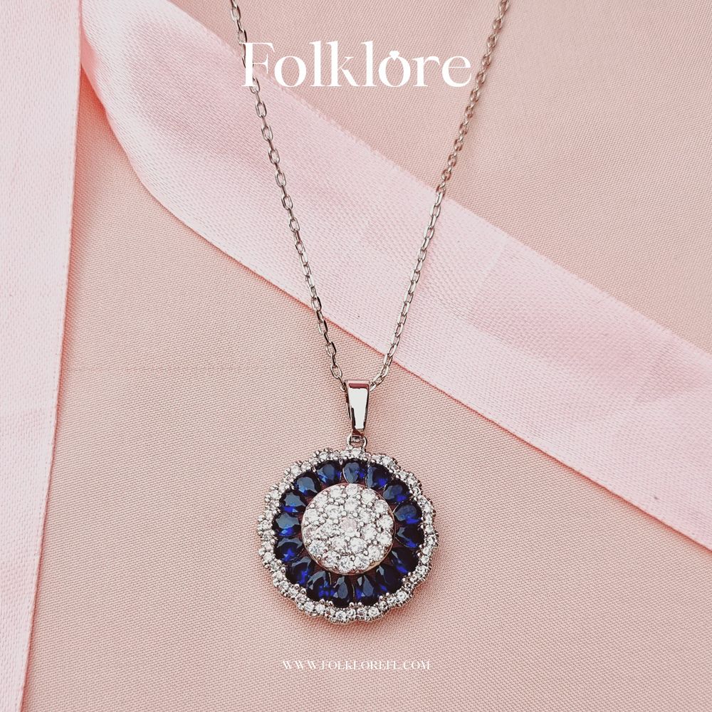 ZIRCONIA BLUE SILVER NECKLACE SET