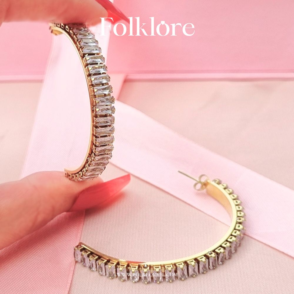 STAINLESS STEEL ZIRCONIA HALF HOOPS